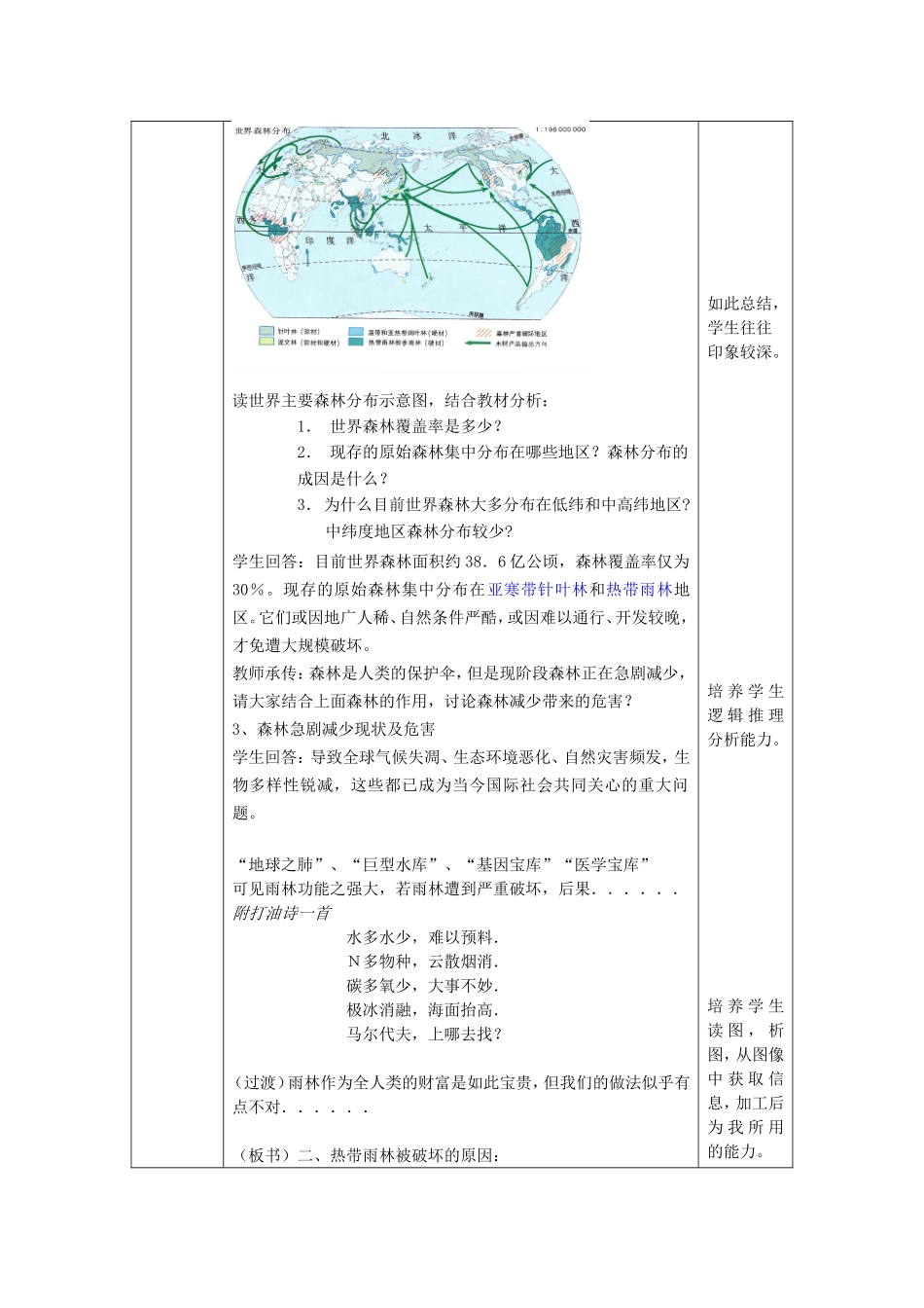【金识源】2014年秋高中地理 2.2 森林的开发和保护 以亚马孙热带雨林为例教案 新人教版必修3_第3页