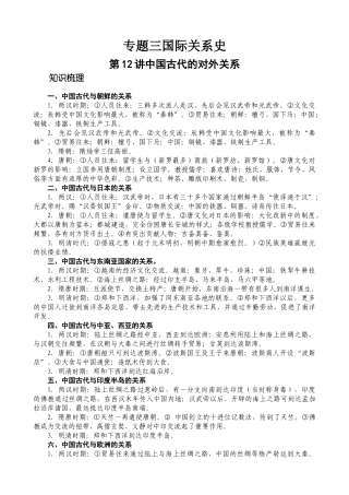 专题三 国际关系史