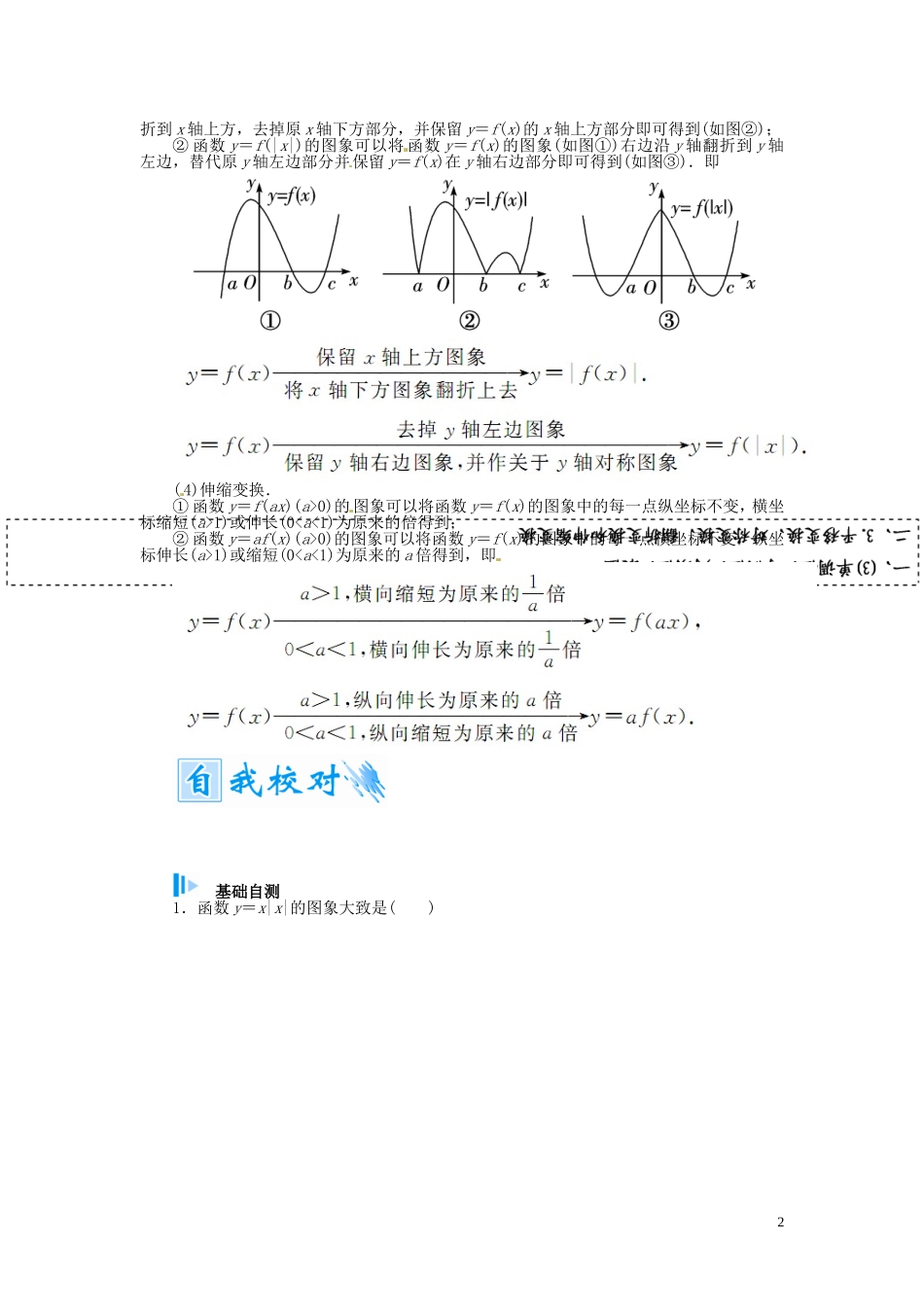 【金版学案】2015届高考数学总复习 基础知识名师讲义 第二章 第九节函数的图象及其变换 理_第2页