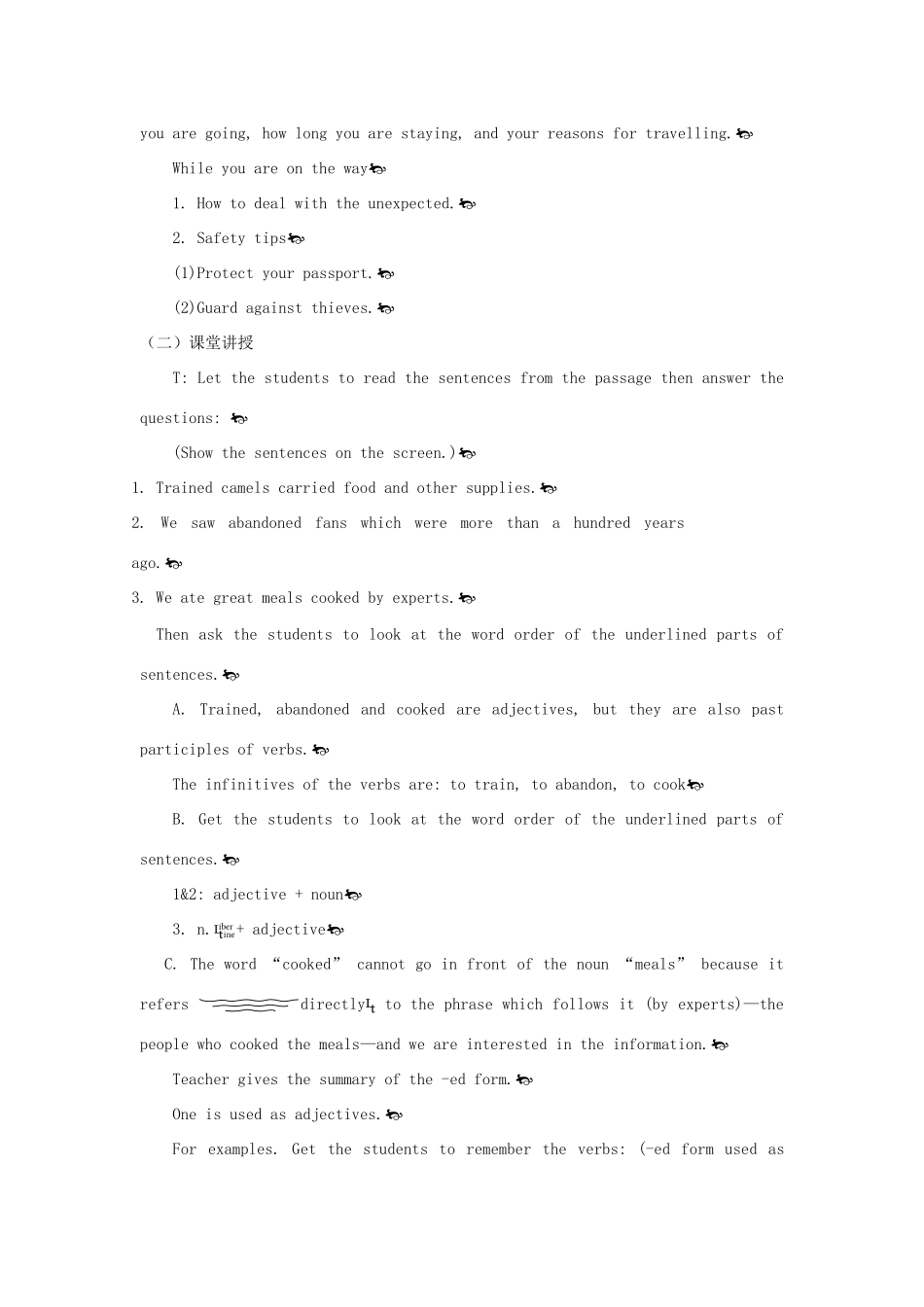 【金识源】2014年秋高中英语 Module 3 My first ride on a train（第二课时）教案 外研版必修1_第2页