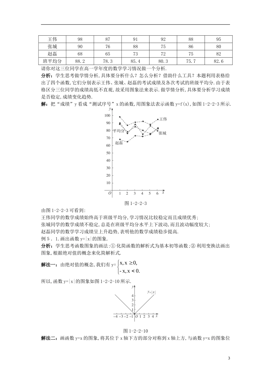 【金识源】2014年秋高中数学 1.2.2 函数的表示法教案 新人教A版必修1_第3页