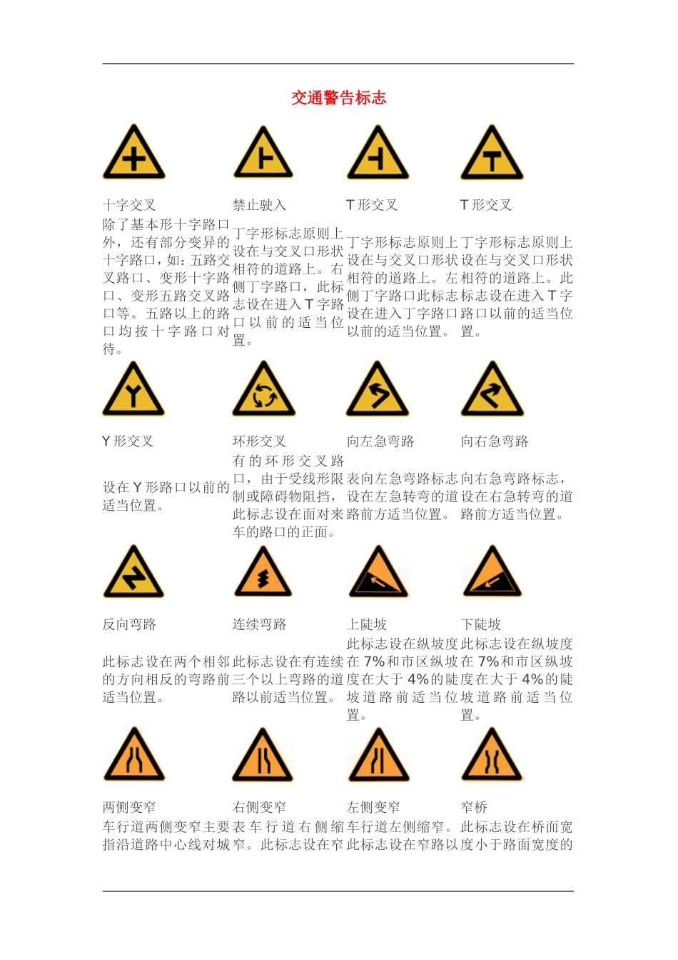 交通警告标志_第1页