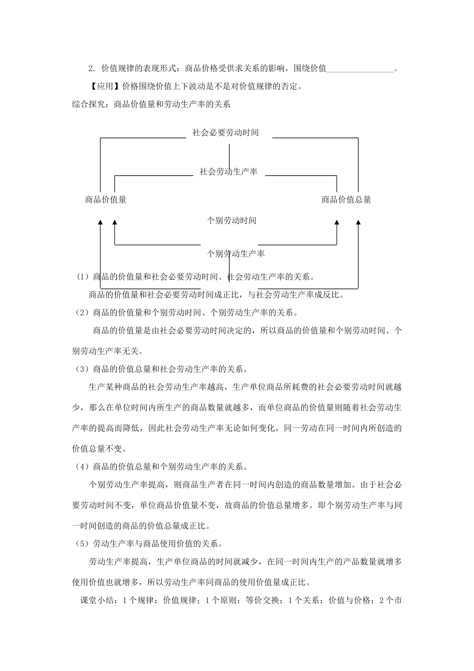 【金识源】2014年秋高中政治 2.1 影响价格的因素学案 新人教版必修1_第2页