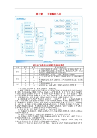 【金版学案】2015届高考数学总复习 基础知识名师讲义 第七章 第一节直线的斜率与直线方程 理