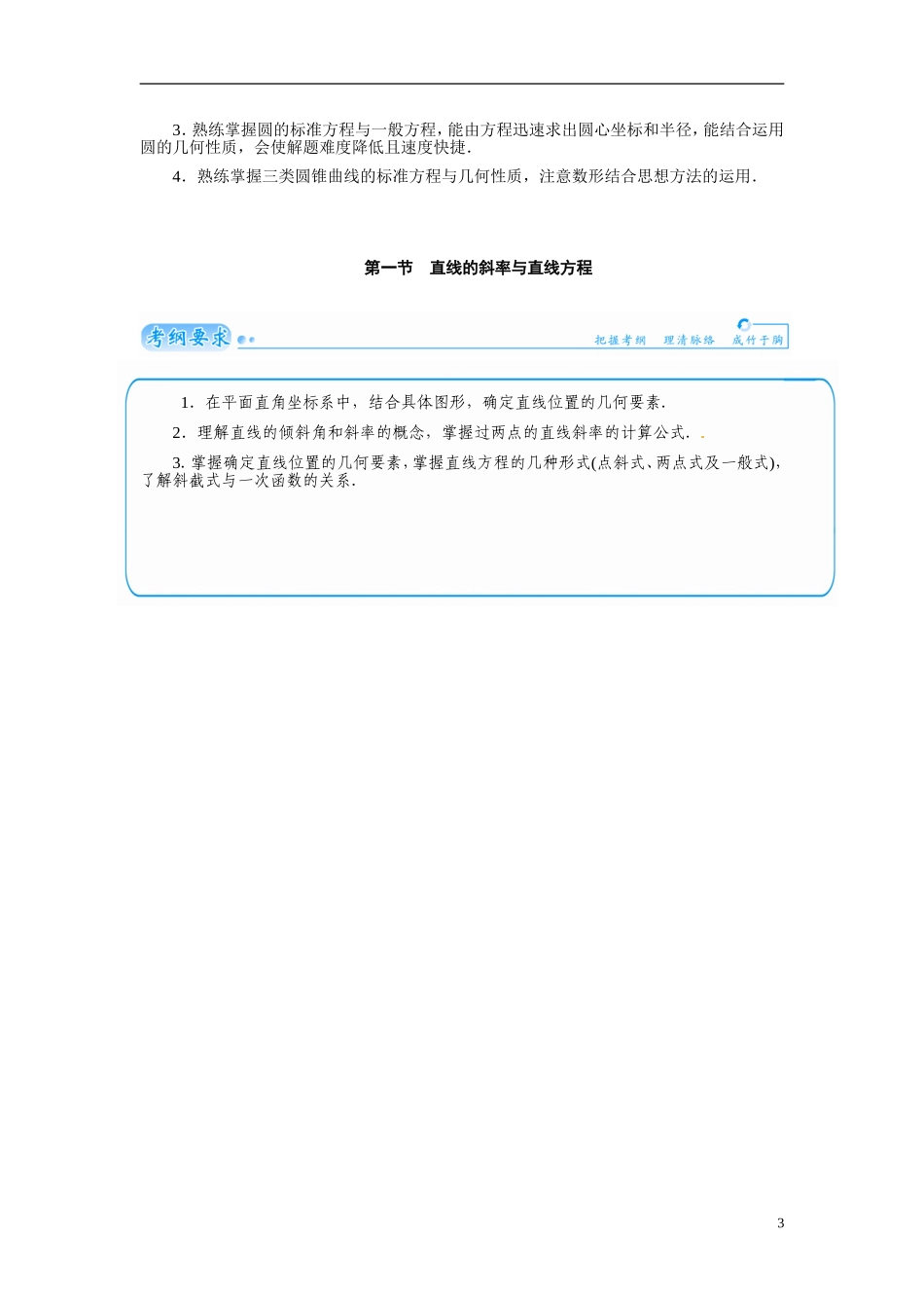 【金版学案】2015届高考数学总复习 基础知识名师讲义 第七章 第一节直线的斜率与直线方程 文_第3页