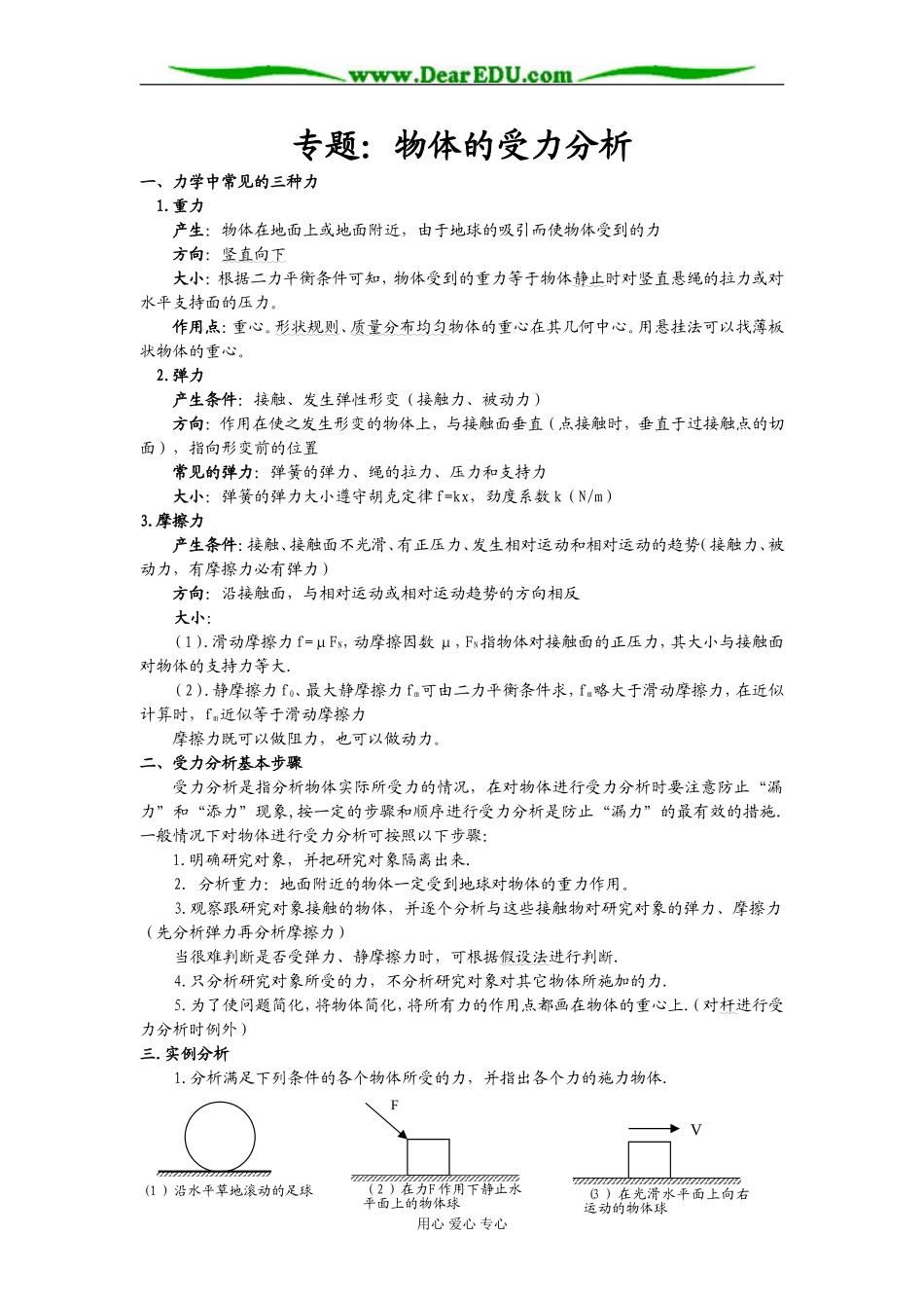 人教版必修1高中物理物体的受力分析_第1页