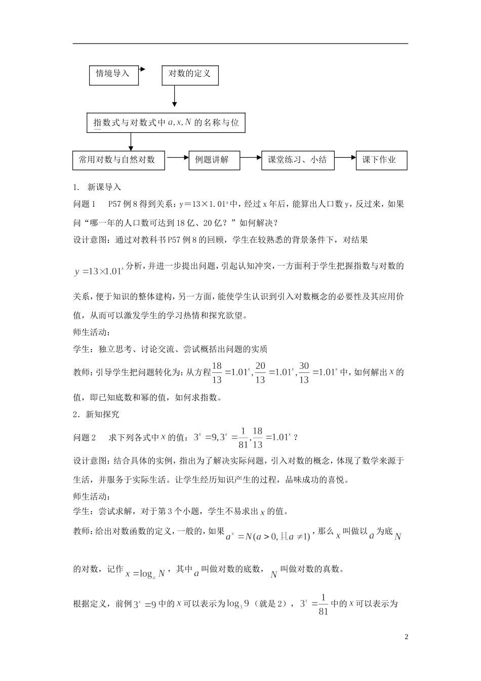 云南省德宏州潞西市芒市中学2014年高中数学 2.2.1 对数与对数运算教学案（2）新人教A版必修1_第2页