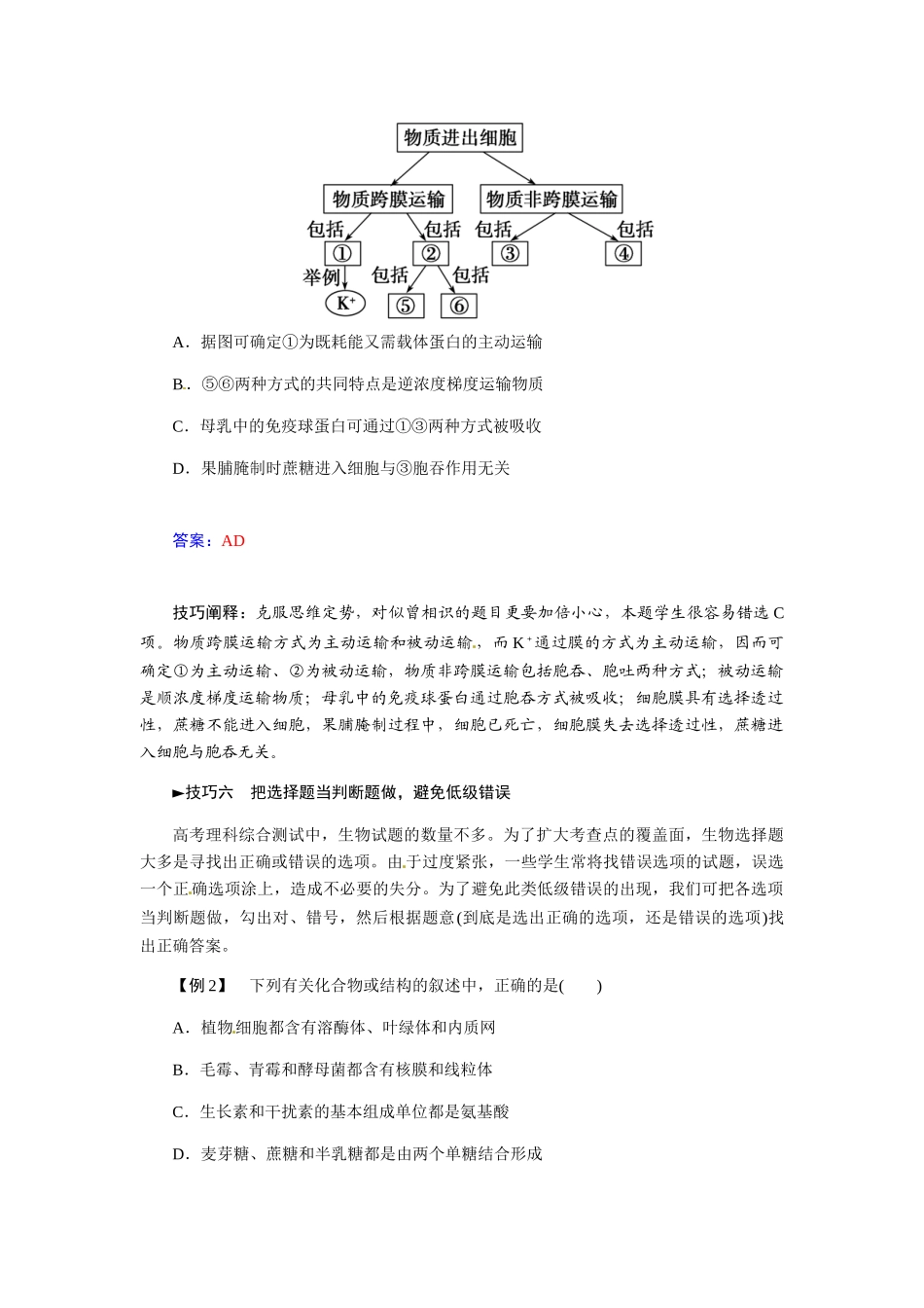 【金版学案】2015届高三生物第一轮复习 第二单元单元整合（8个易错点总结+典例详解剖析方法技巧）_第3页