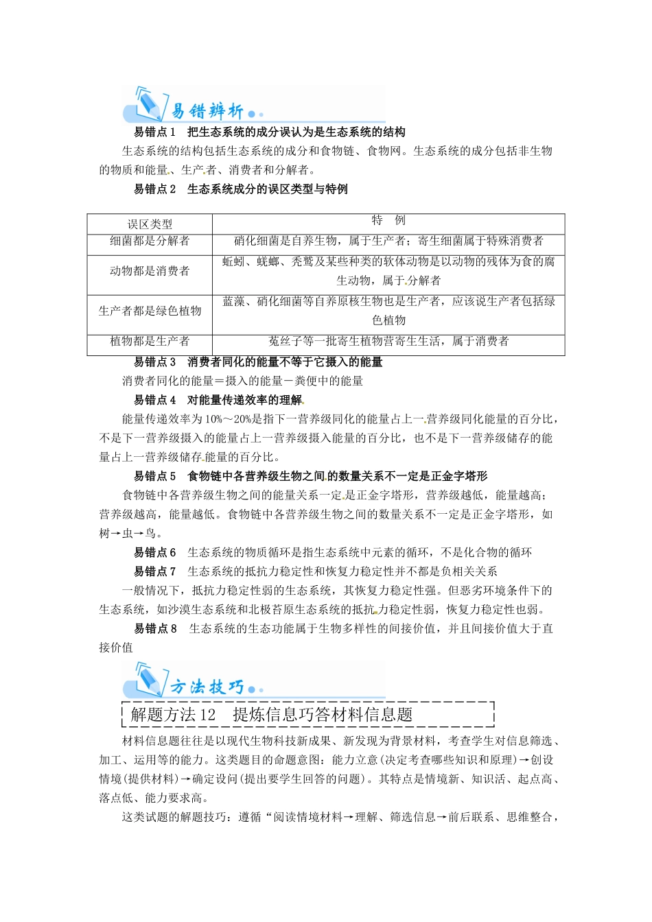 【金版学案】2015届高三生物第一轮复习 第十一单元单元整合（8个易错点总结+典例详解剖析方法技巧）_第2页