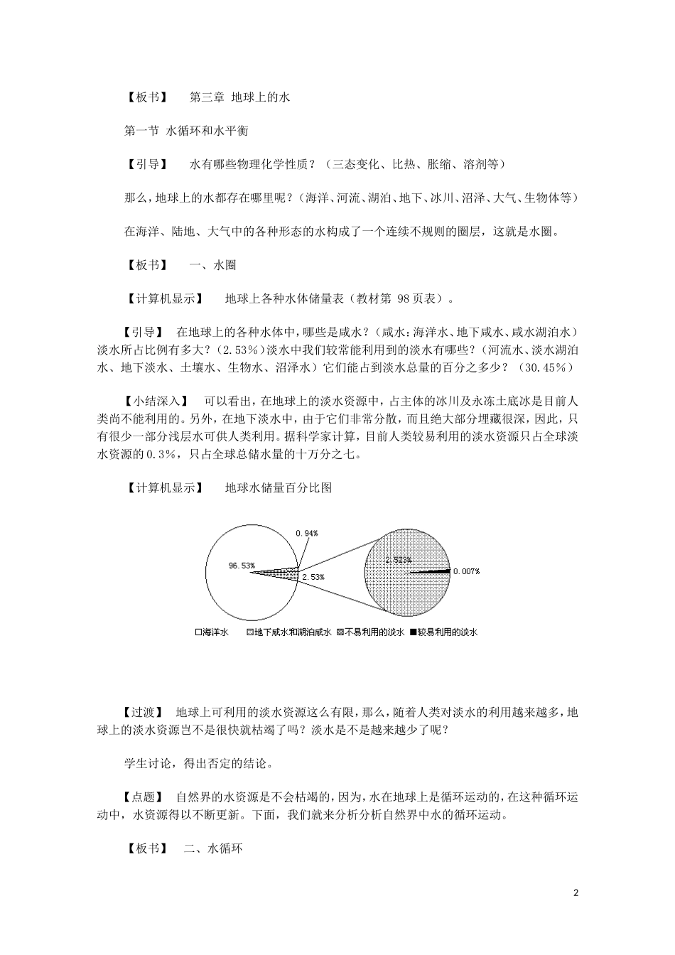 云南省师范大学五华区实验中学高考地理一轮复习 第二章 第一节 水圈（第1课时）教案 新人教版_第2页