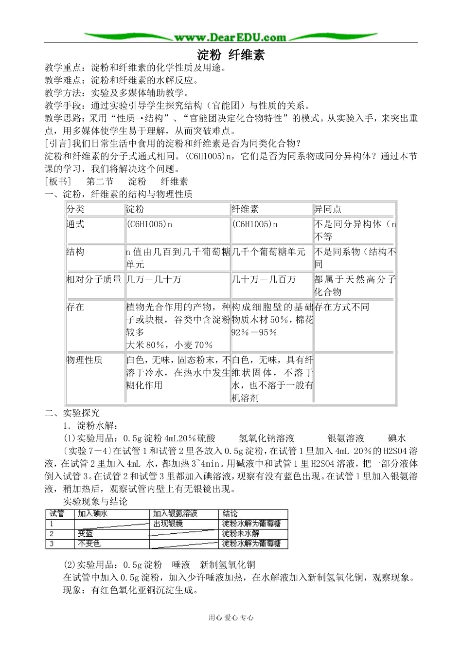 人教版高中化学第二册必修淀粉 纤维素_第1页
