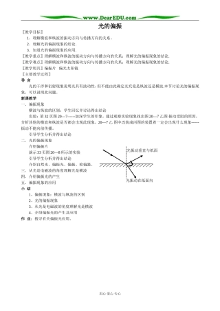 人教版高中物理第三册光的偏振