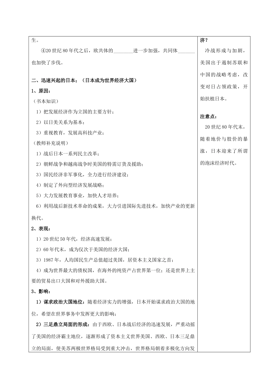 云南省曲靖市麒麟中学2013年高中历史 9.2新兴力量的崛起教学案 人民版必修1_第3页