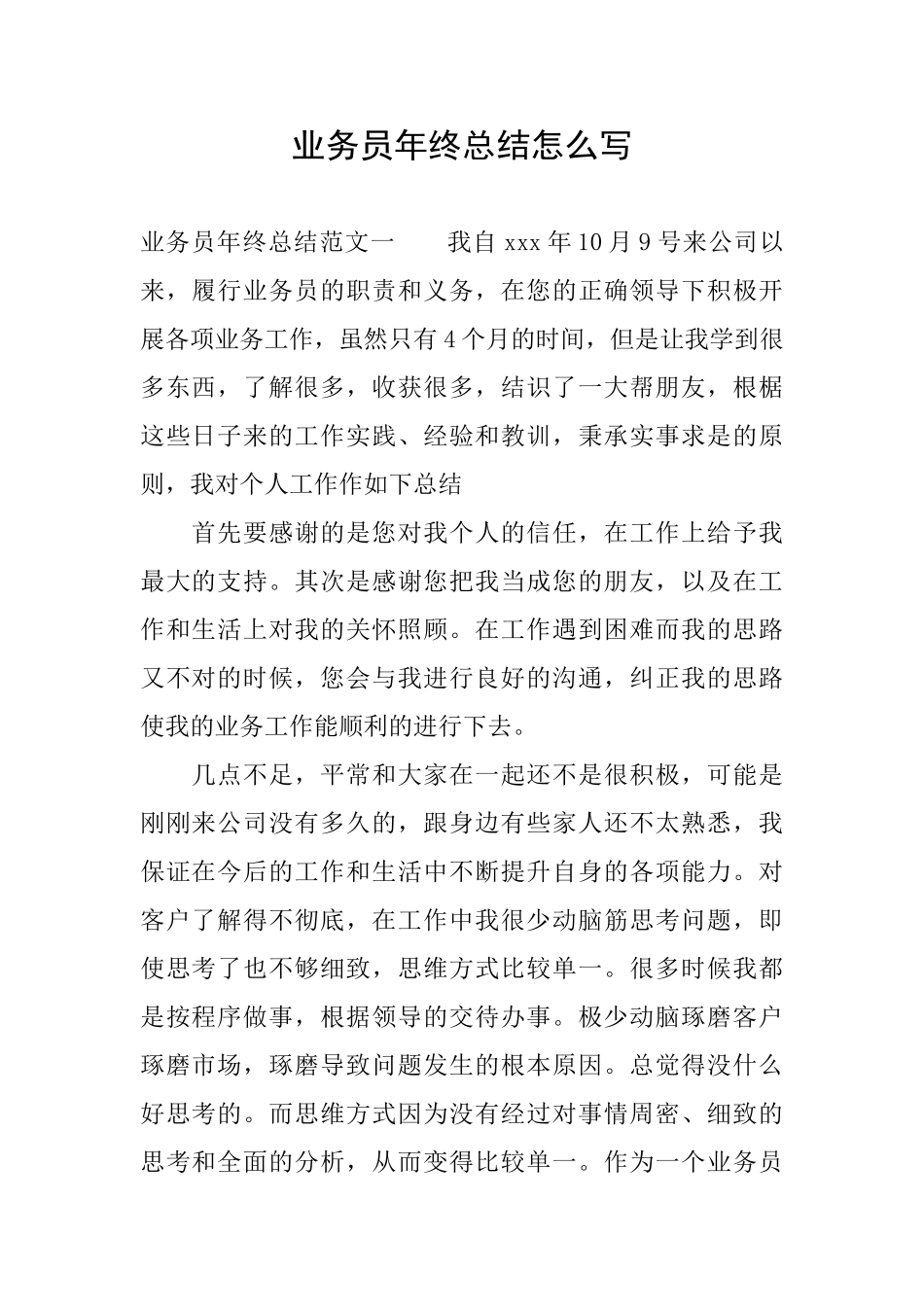 业务员年终总结怎么写_第1页