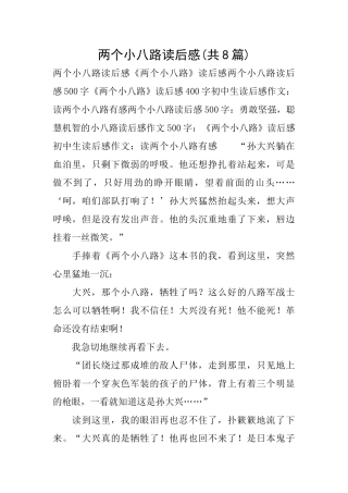 两个小八路读后感
