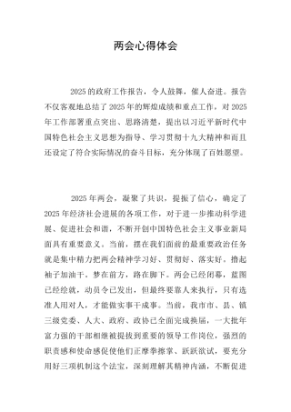 两会心得体会