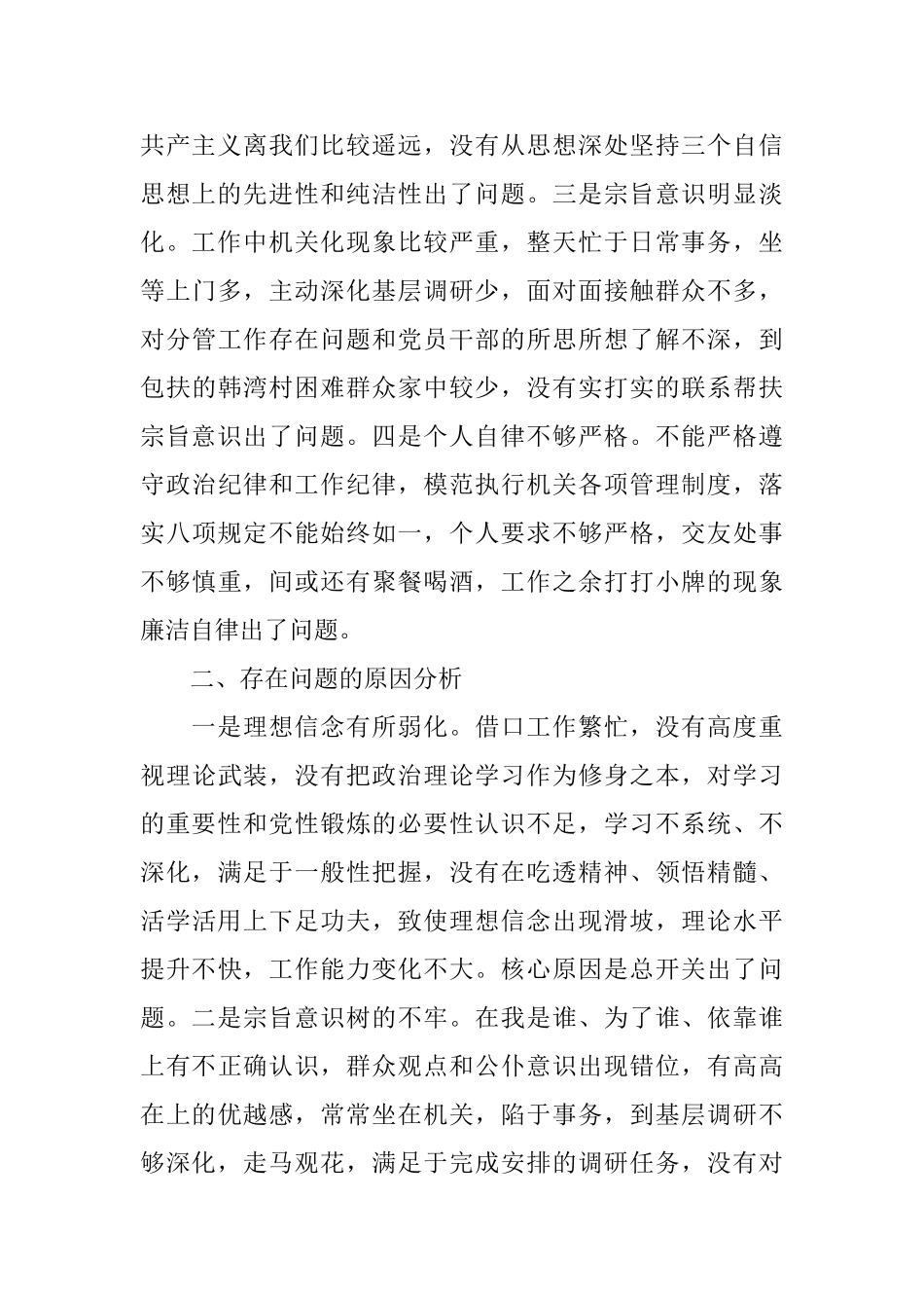 严以自律研讨对照自查报告范文_第2页