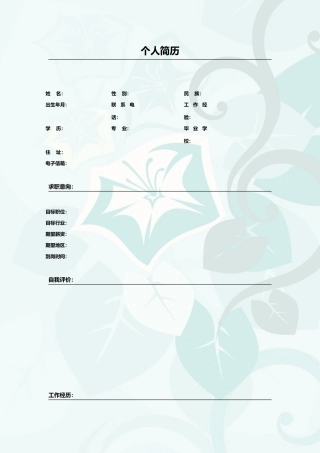 个人简历(清新版)
