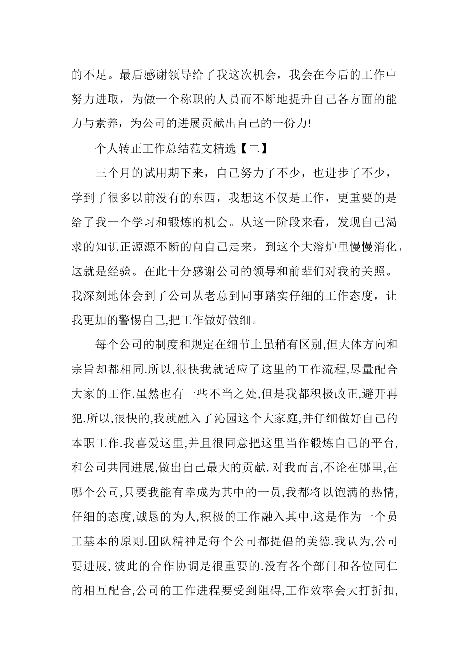 个人转正工作总结范文精选_第3页