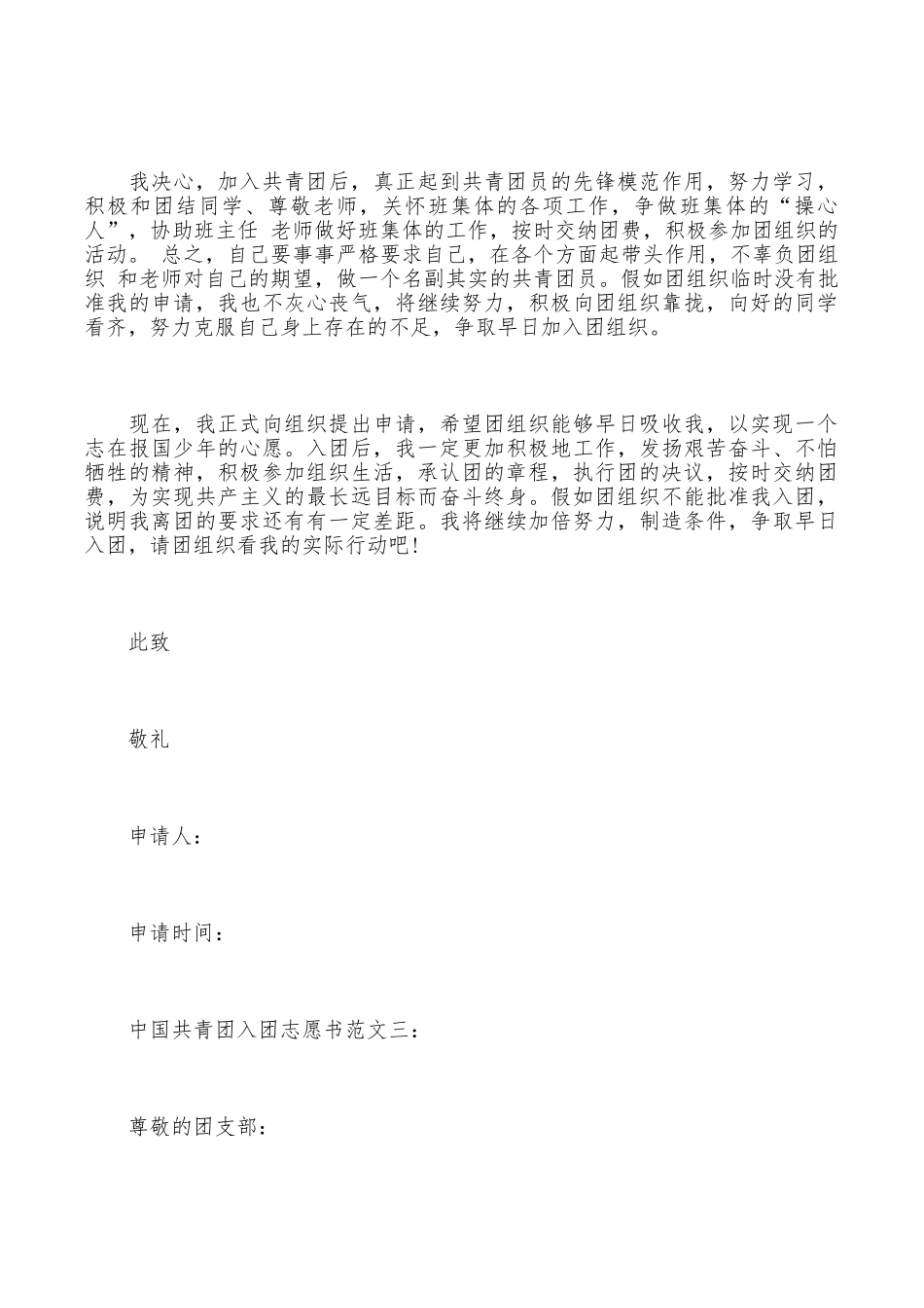 中国共青团入团志愿书范文_第3页