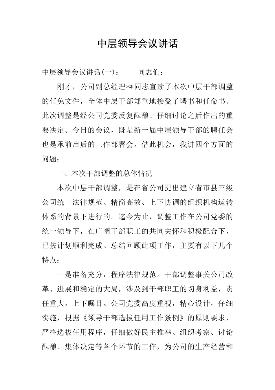 中层领导会议讲话_第1页