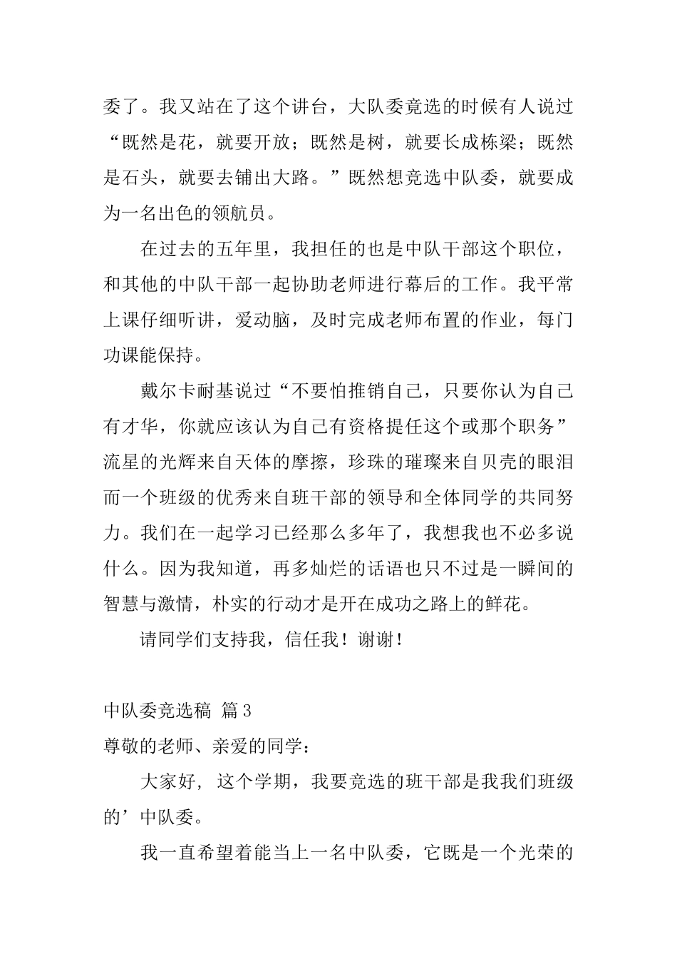 中队委竞选稿合集5篇_第2页