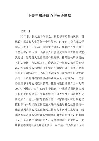 中青干部培训心得体会四篇