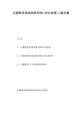 主题教育检视剖析材料3篇合集