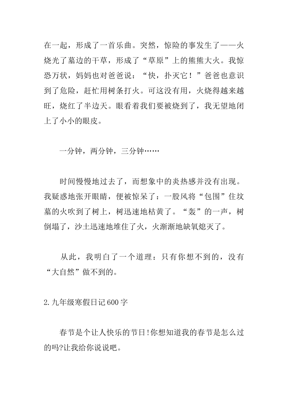 九年级寒假日记600字_第2页