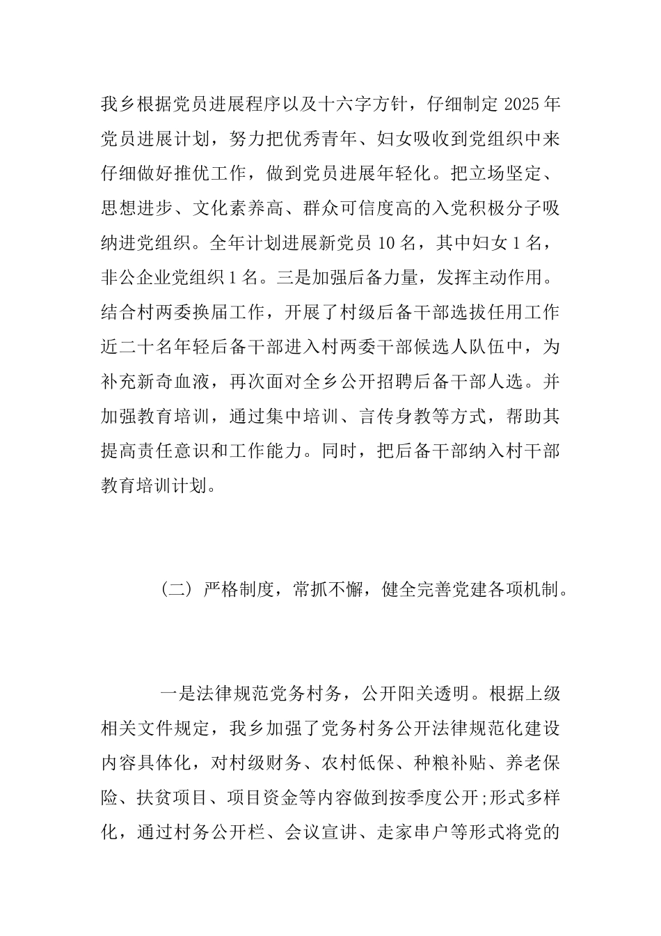 乡2025年上半年党建工作总结_第2页