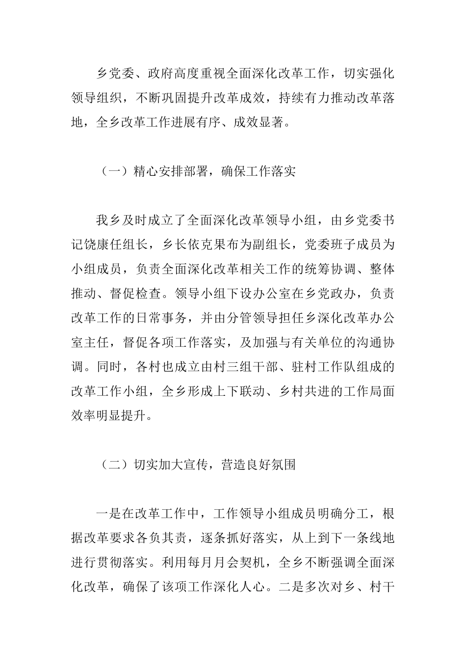 乡2025年全面深化改革工作总结及乡镇2025年年终工作总结和2025工作计划两篇_第2页