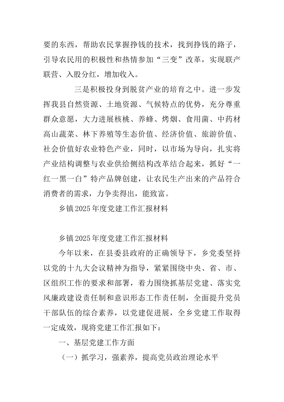 乡村振兴专题心得体会与乡镇2025年度党建工作汇报材料_第3页