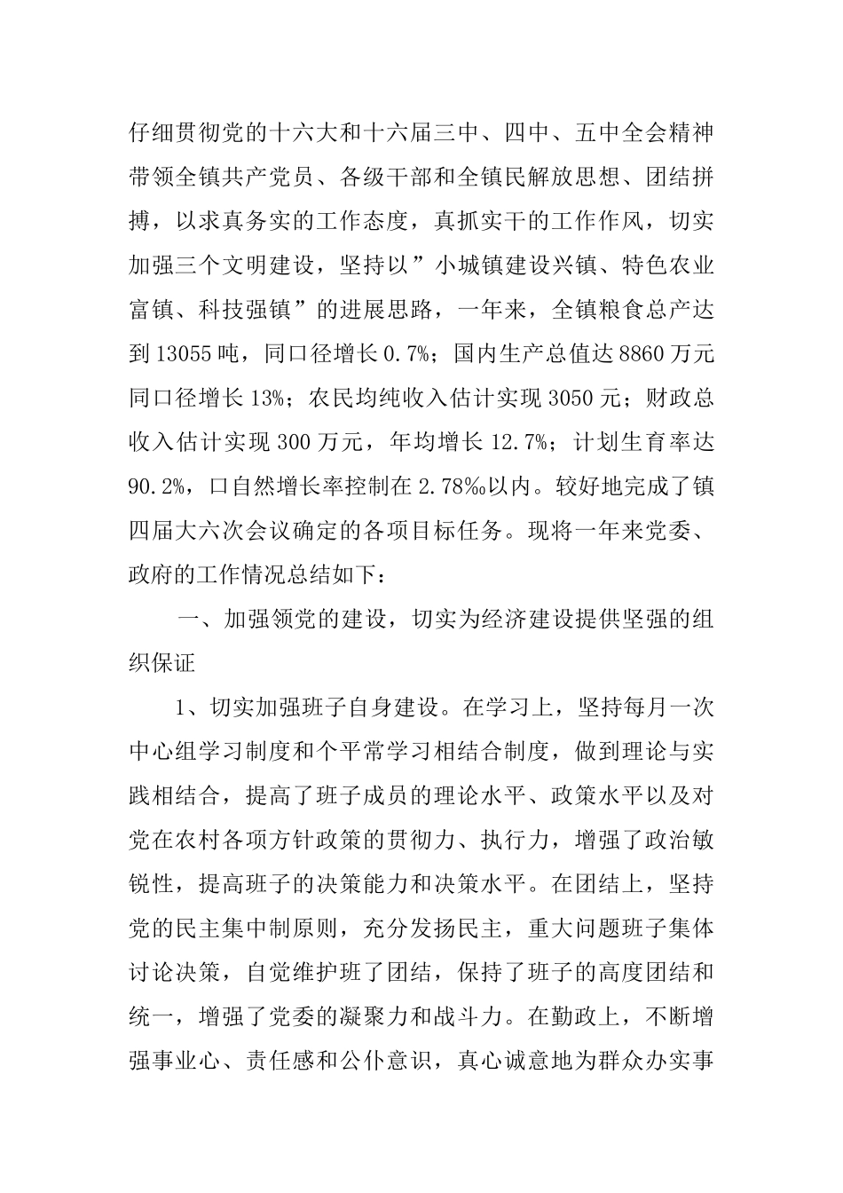 乡镇党委政府工作总结_第2页