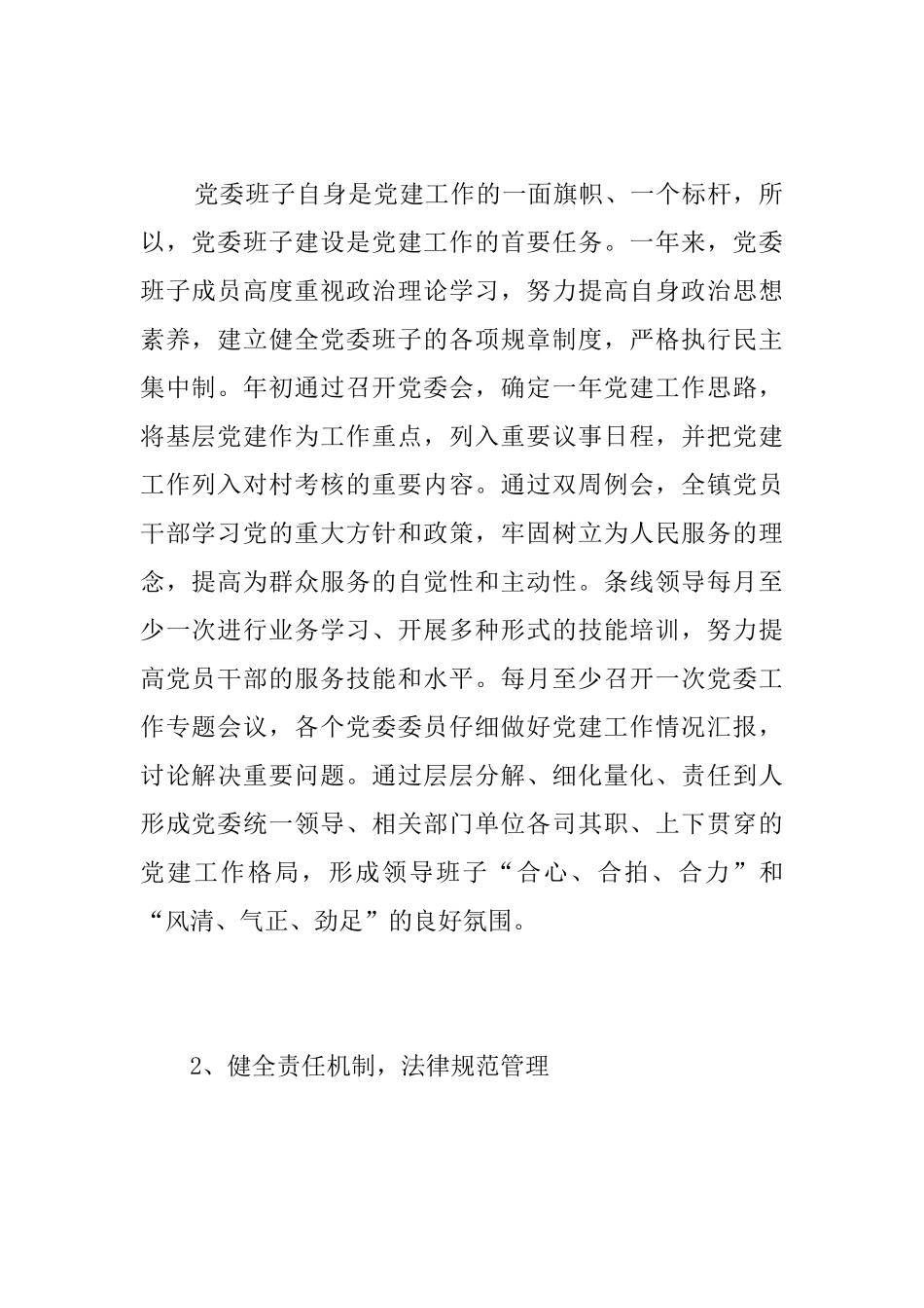 乡镇党建工作总结模板_第2页