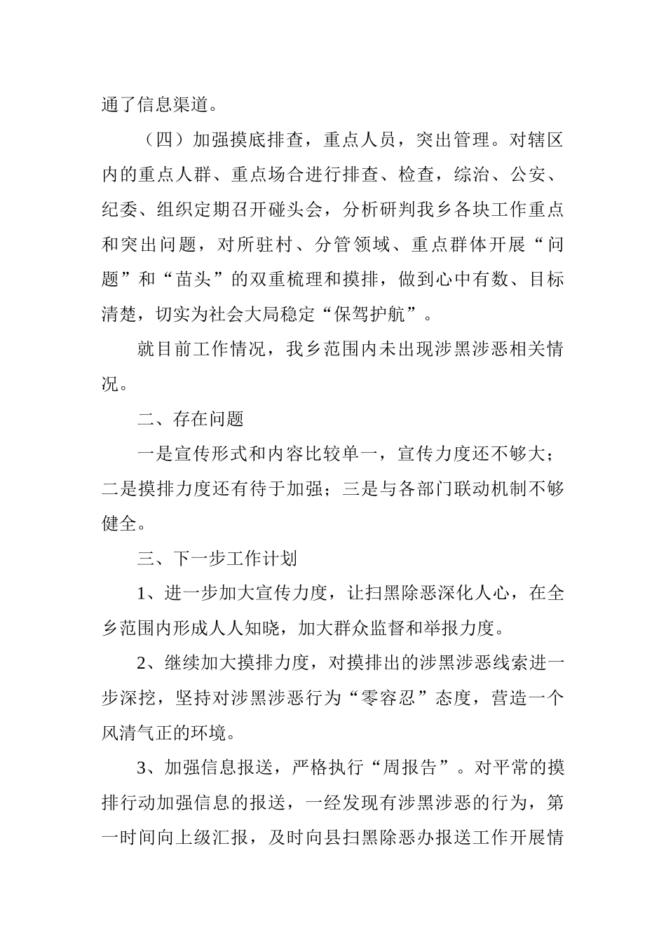 乡镇扫黑除恶专项行动阶段性总结_第2页