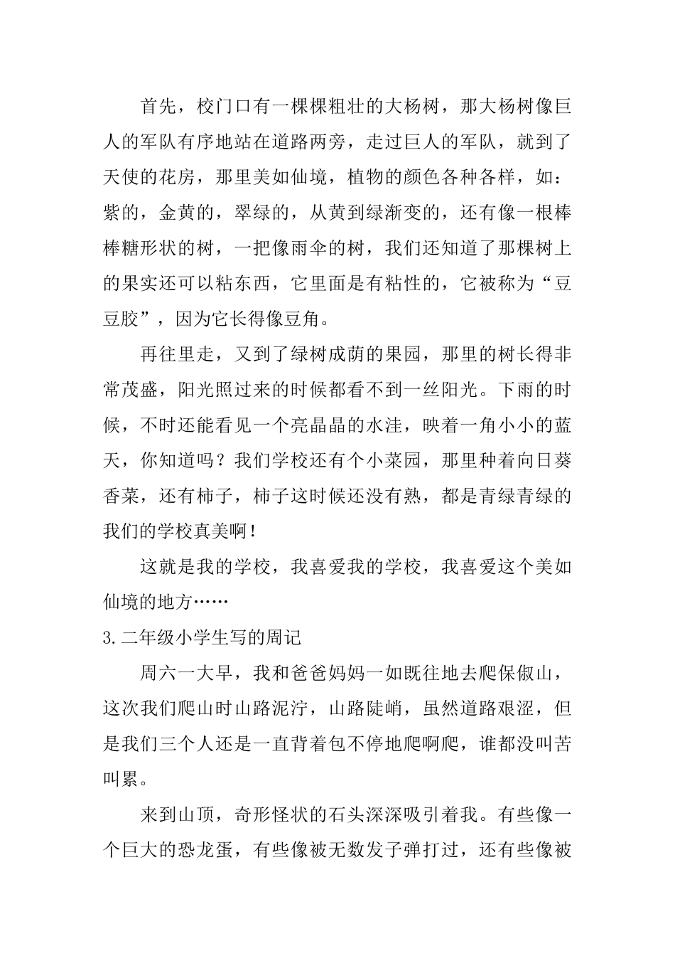 二年级小学生写的周记_第2页