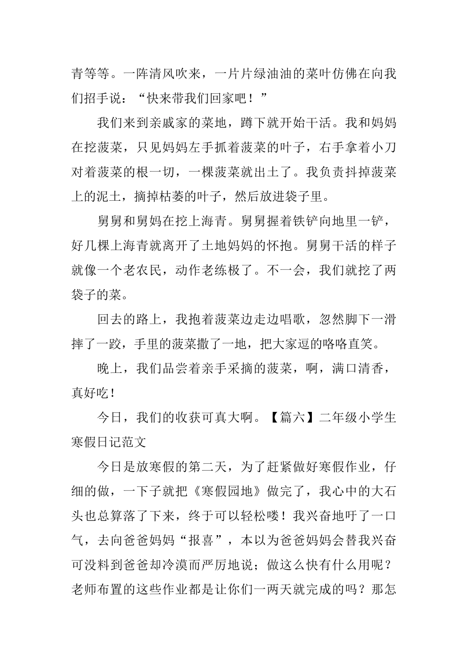 二年级小学生寒假日记范文6篇_第3页