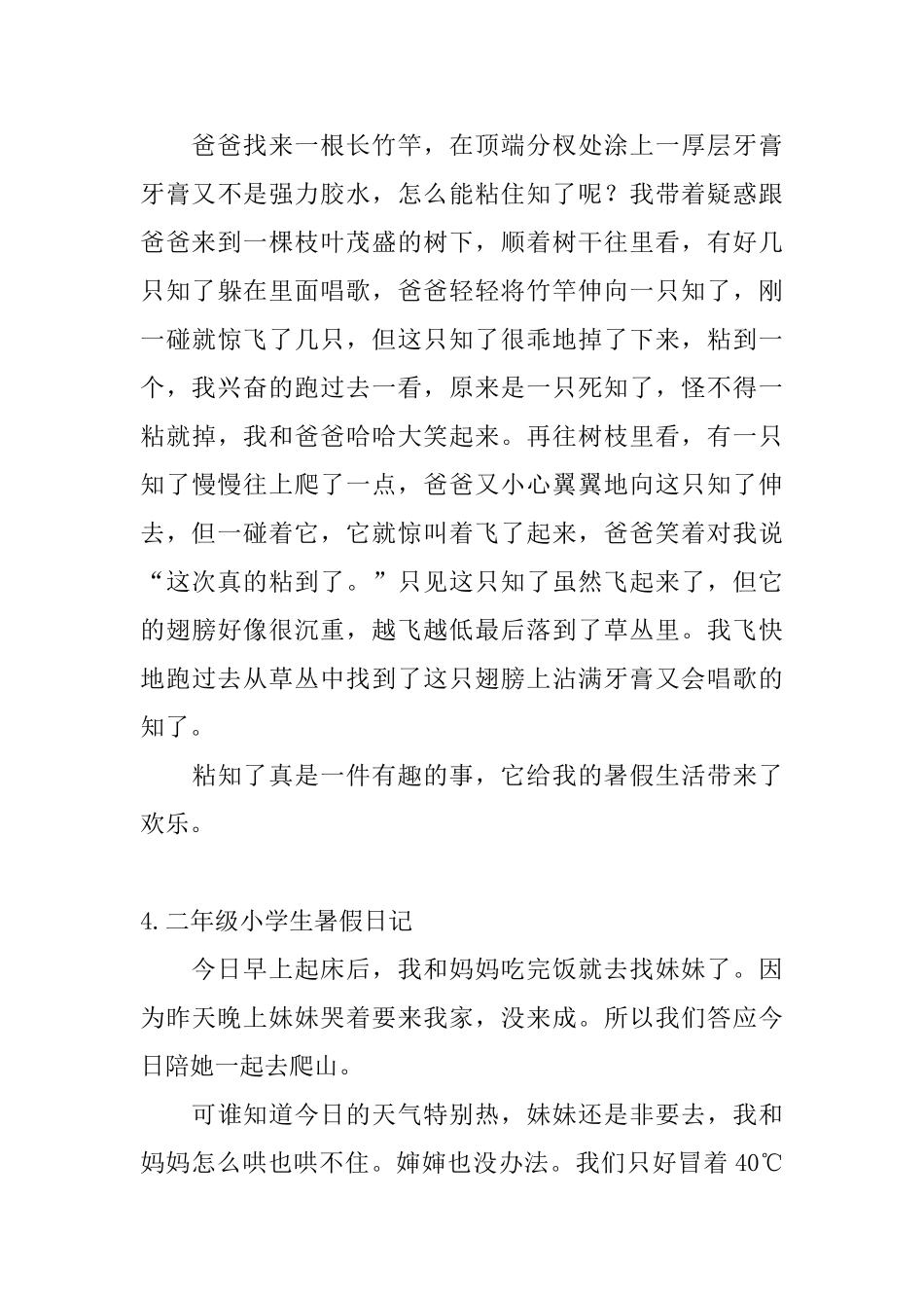 二年级小学生暑假日记十篇_第3页