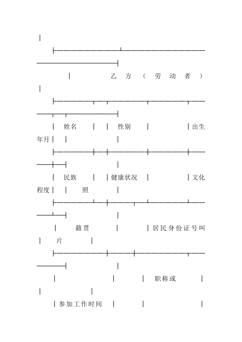 云南劳动合同范本_第2页