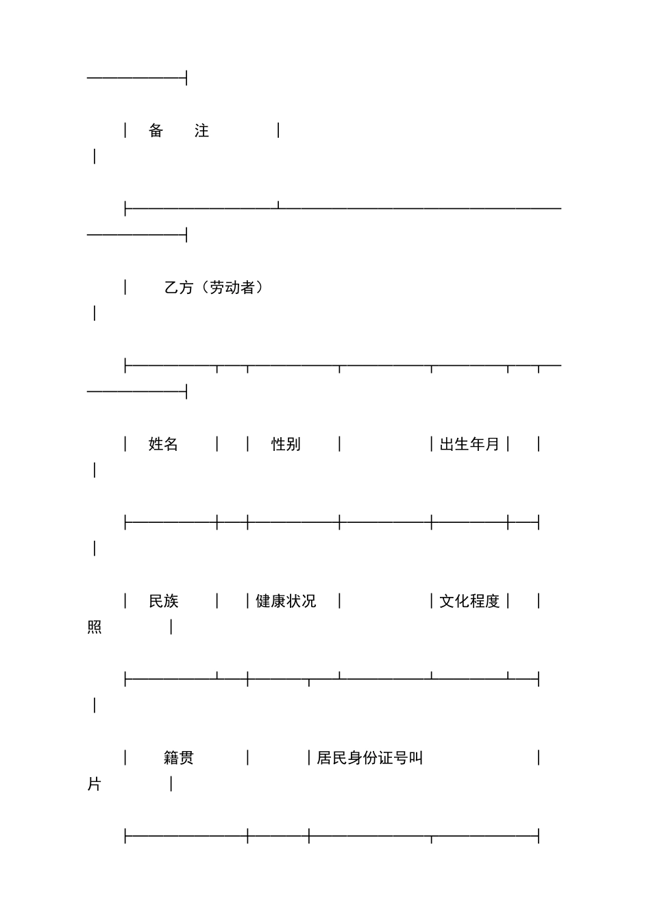 云南省劳动合同书新_第3页