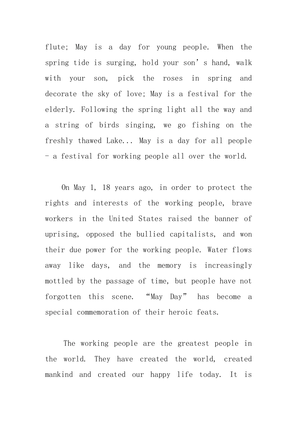 五一劳动节英语手抄报_第2页