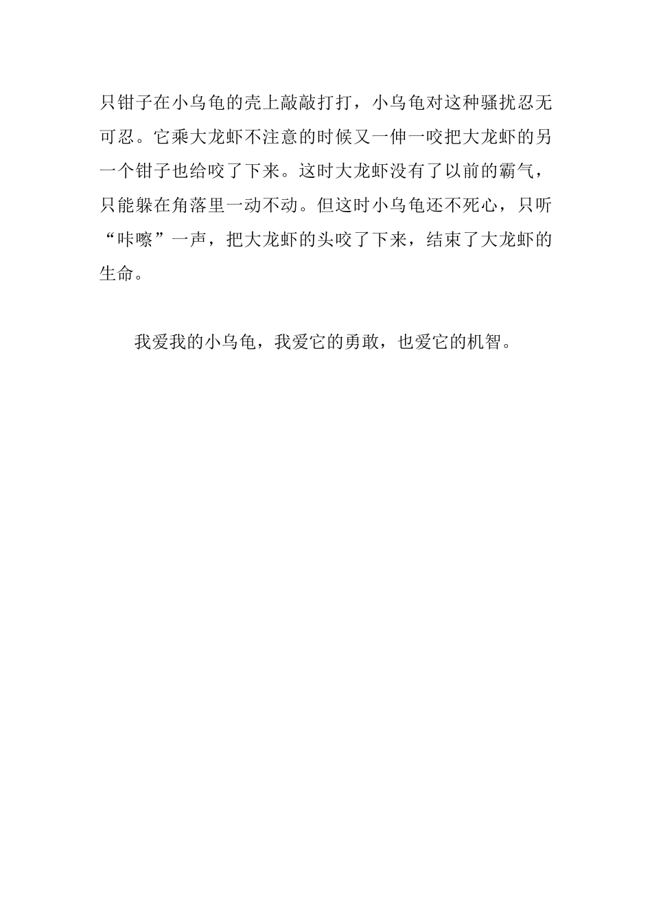 五年级乌龟观察日记500字左右_第3页