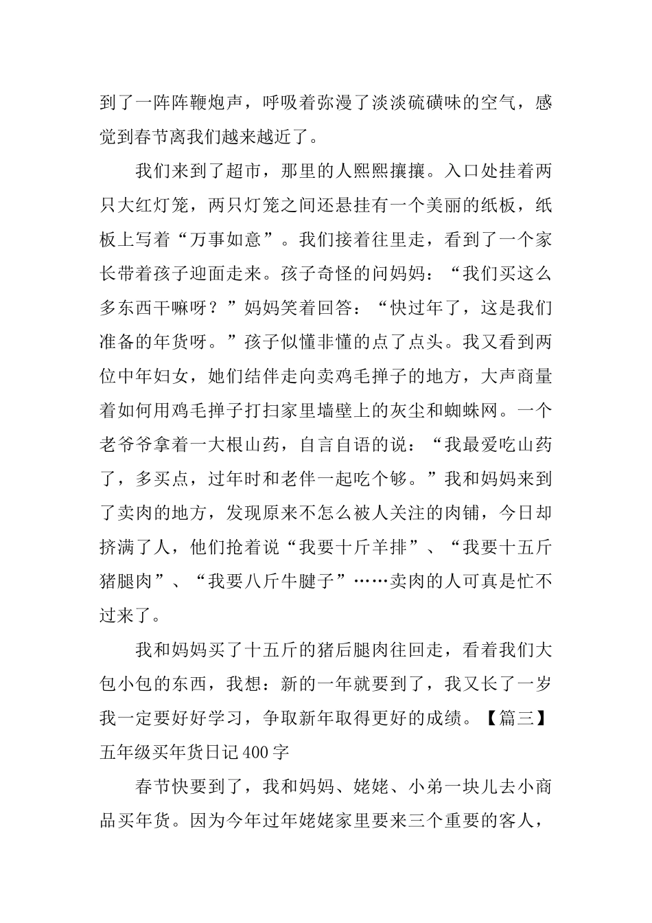 五年级买年货日记400字6篇_第2页