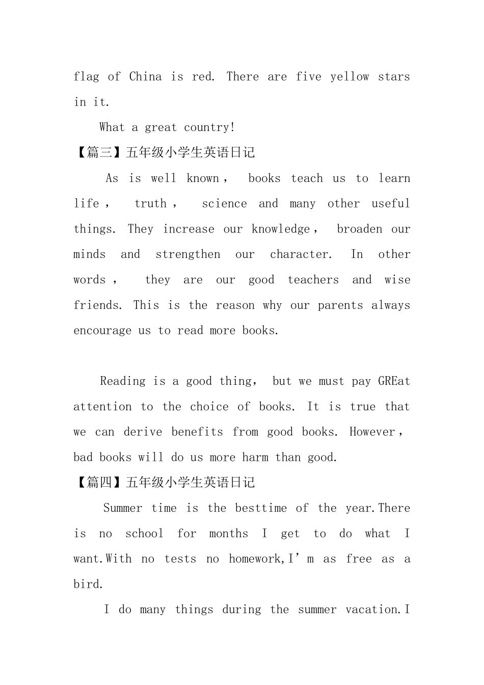 五年级小学生英语日记_第2页