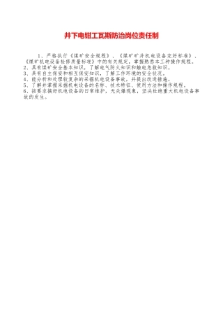 井下电钳工瓦斯防治岗位责任制——精品资料