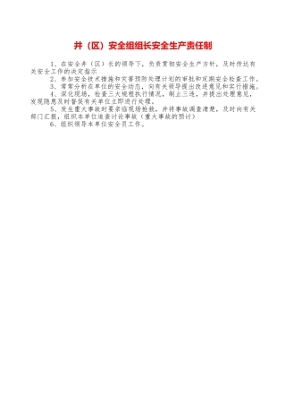 井安全组组长安全生产责任制—