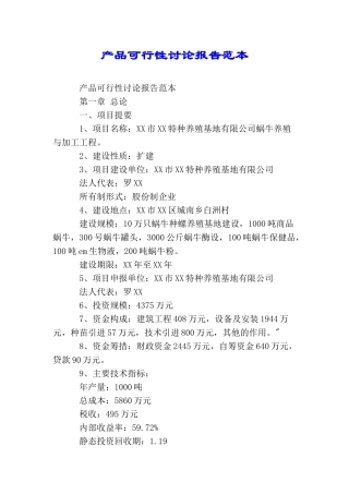 产品可行性研究报告范本
