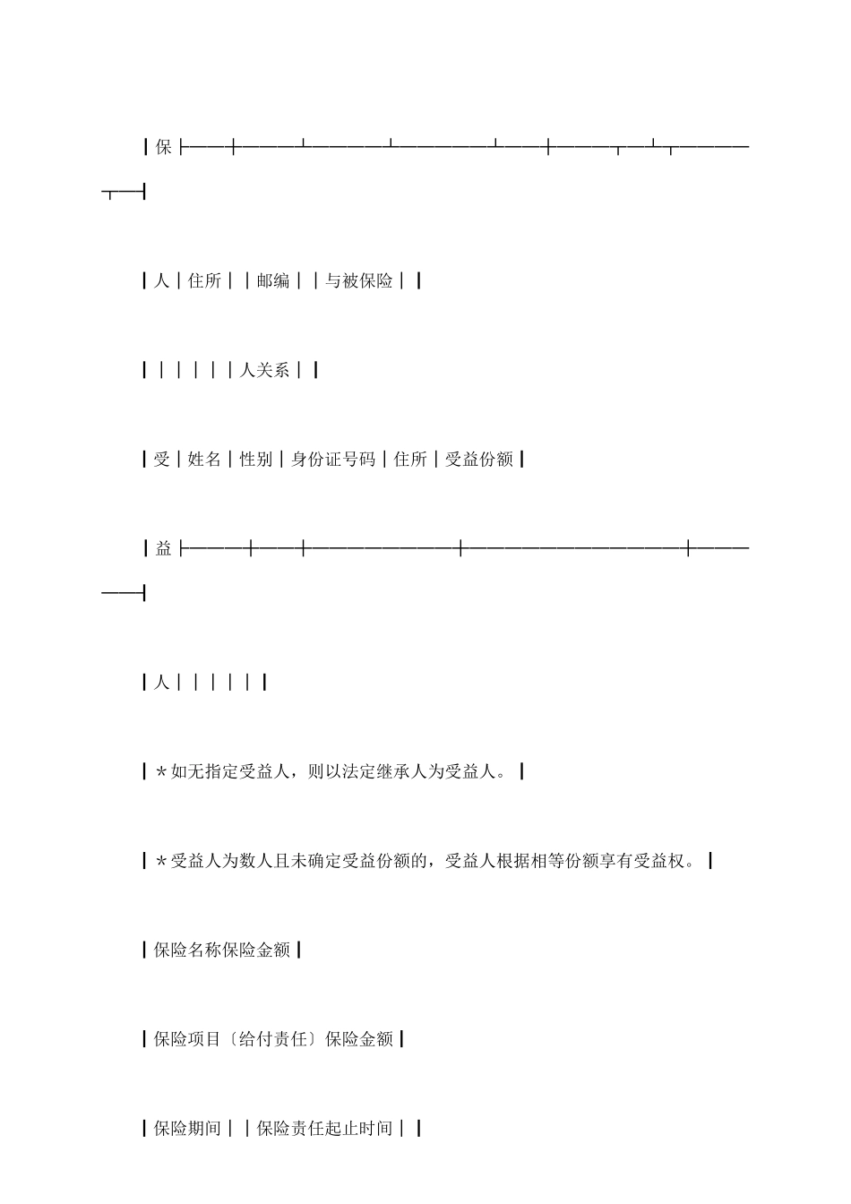 人寿保险公司保险单_第3页