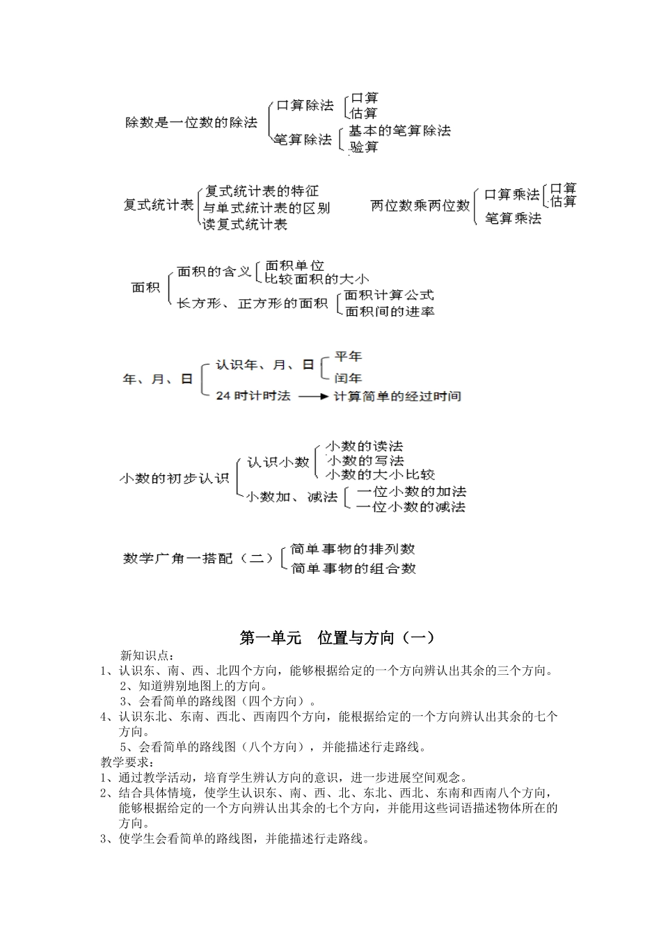 人教版小学三年级数学下册全册导学案_第2页