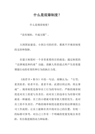 什么是规章制度？